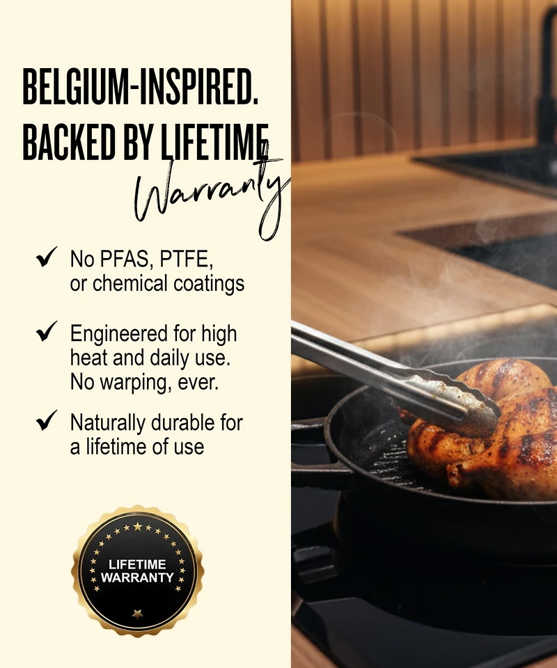 Alva Nori 11" Pre-Seasoned Cast Iron Grill Pan