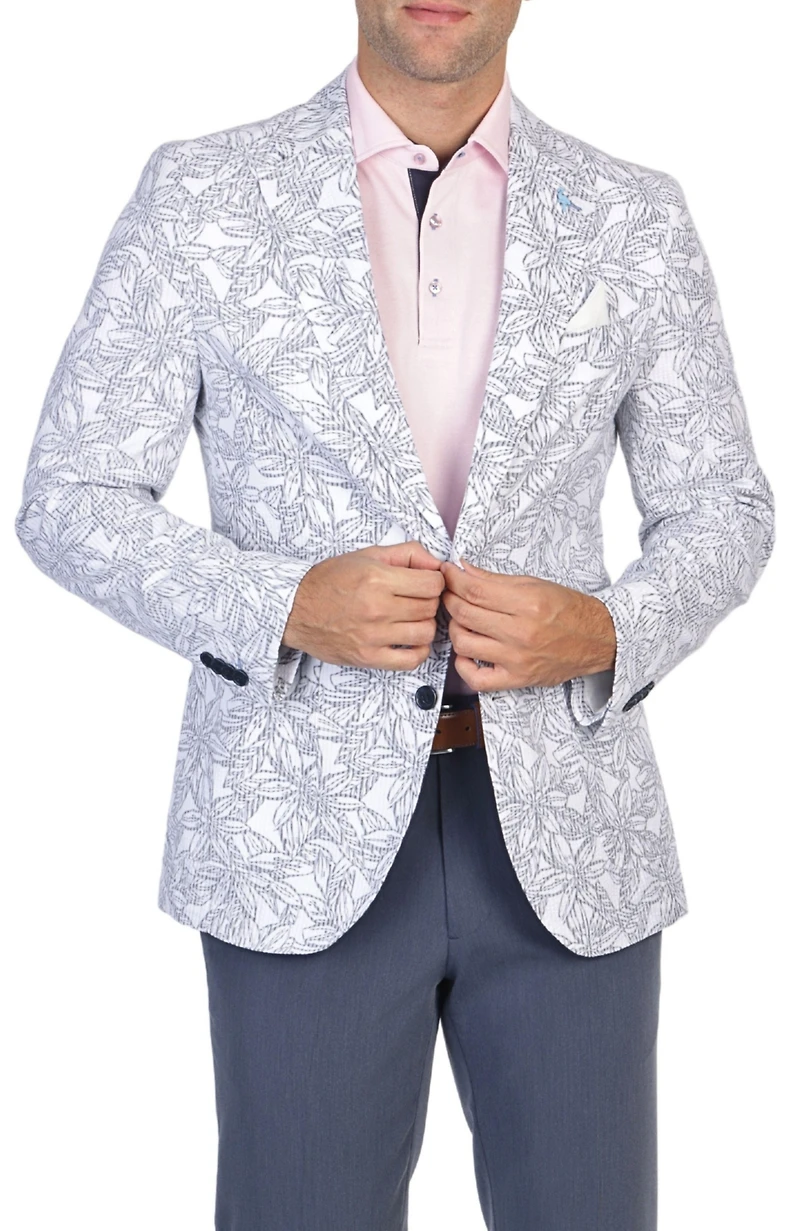 Tailorbyrd Men's Floral Striped Unlined Sport Coat