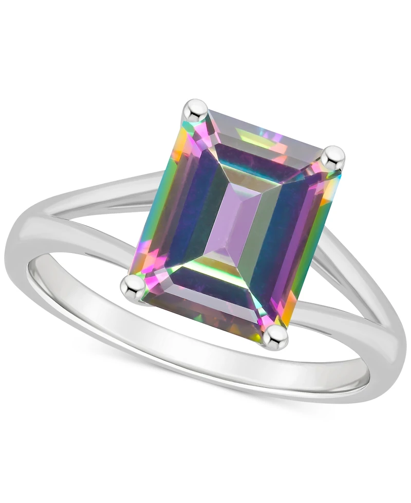 Mystic Topaz Split Shank Polished Statement Ring (4-1/4 ct. t.w.) Sterling Silver (Also Pink Topaz)