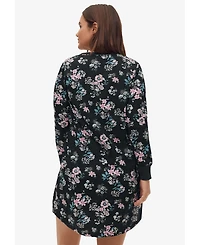 ellos Women's Plus Long Sleeve Henley Sleepshirt