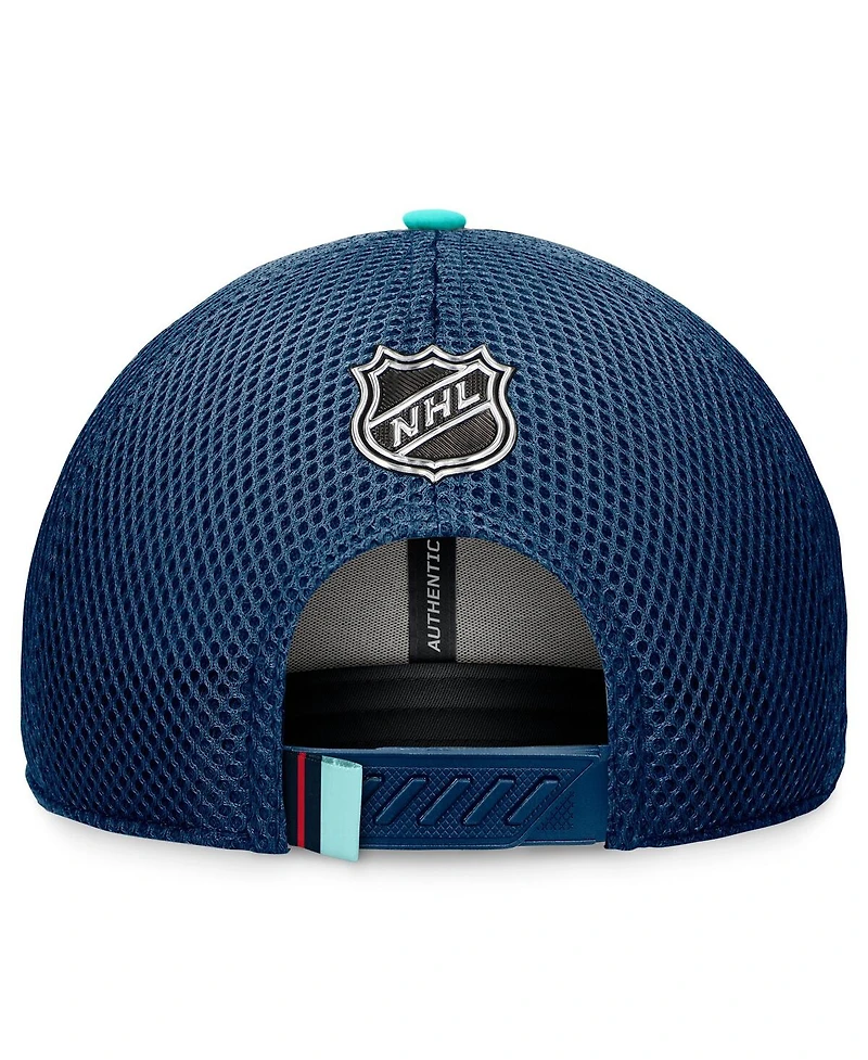 Fanatics Men's Deep Sea Blue Seattle Kraken 2024 Nhl Draft on Stage Trucker Adjustable Hat