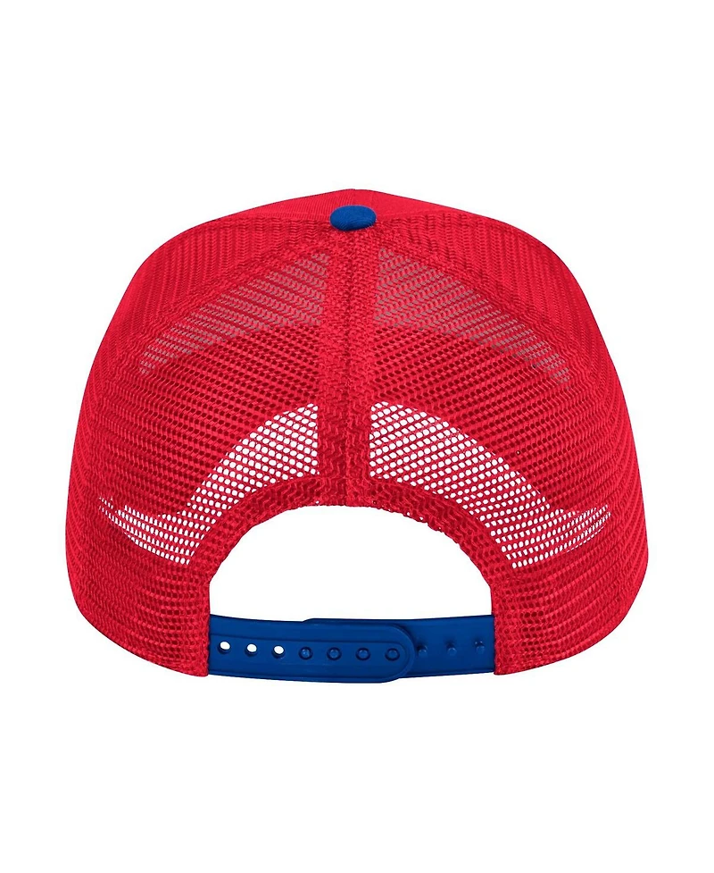 Colosseum Men's Red Smu Mustangs Wyatt Primary Team Trucker Adjustable Hat
