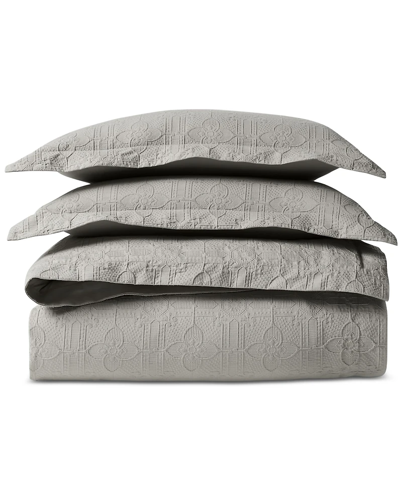 Lauren Ralph Sascha Textured Medallion Duvet Cover Set, Full/Queen