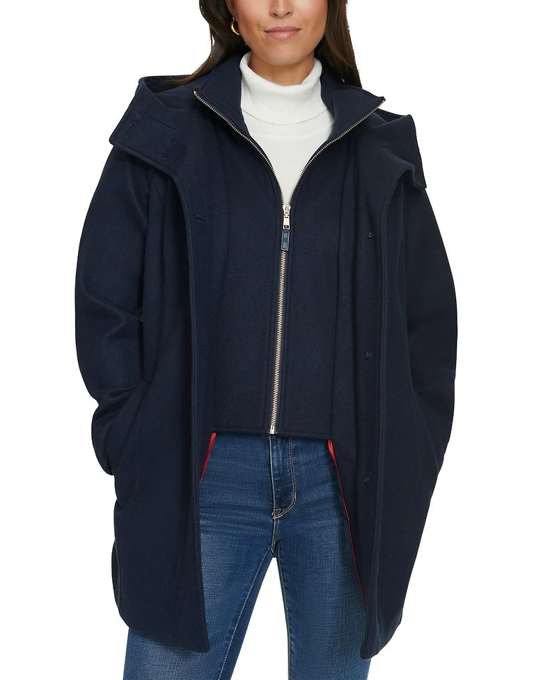 Tommy Hilfiger Women's Hooded Button-Front Coat, Created for Macy's
