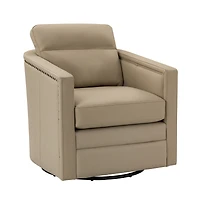 Hulala Home Jorge Contemporary Classic 28.74'' Wide Genuine Leather Swivel Chair