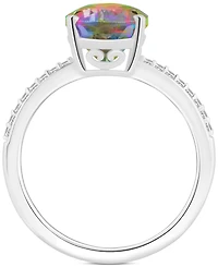 Mystic Topaz (3-5/8 ct. t.w.) & Diamond (1/10 Pear Ring Sterling Silver (Also Pink Topaz)