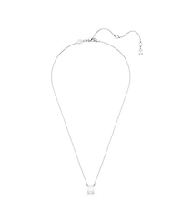 Swarovski Stilla Pendant, Octagon Cut, White, Rhodium Plated Necklace