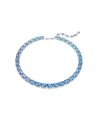 Swarovski Octagon Cut, Color Gradient, Blue, Rhodium Plated Millenia Necklace