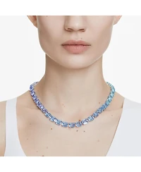 Swarovski Octagon Cut, Color Gradient, Blue, Rhodium Plated Millenia Necklace