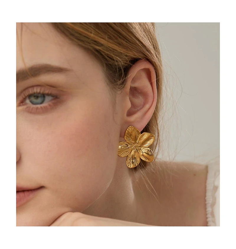 Stainless Steel Hana Flower Earrings