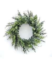 Slickblue Mixed Eucalyptus Leaf Foliage Wreath With Twig Accents 29"d