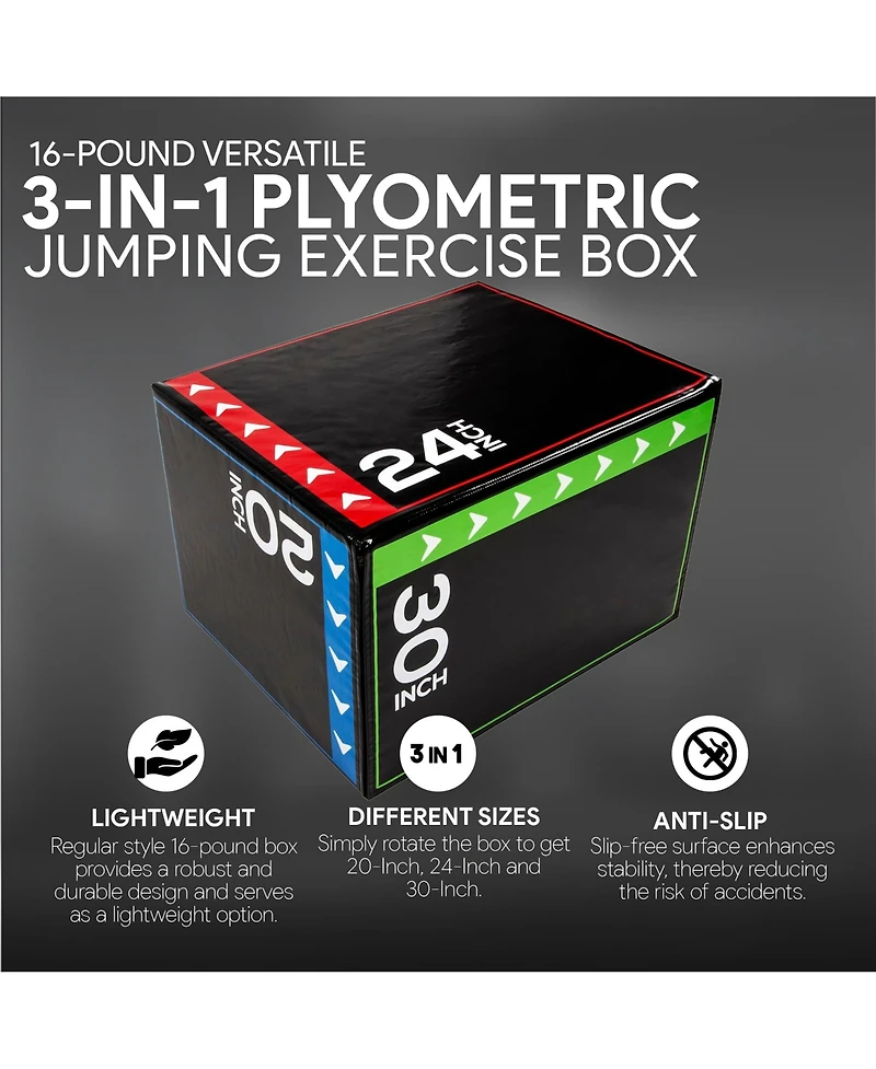 BalanceFrom Fitness 16 Pound Versatile 3 in 1 Plyometric Jumping Exercise Box