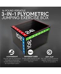 BalanceFrom Fitness 16 Pound Versatile 3 in 1 Plyometric Jumping Exercise Box