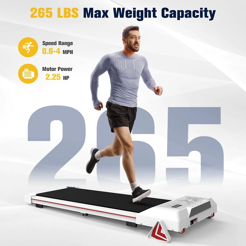 Redliro Walking Pad with Incline Under Desk Treadmill, Portable Compact Installation-Free Treadmills for Home Office with 265lbs Capacity