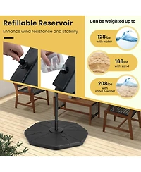 Slickblue 4-Piece Fillable Umbrella Base Stand for Garden Yard Poolside
