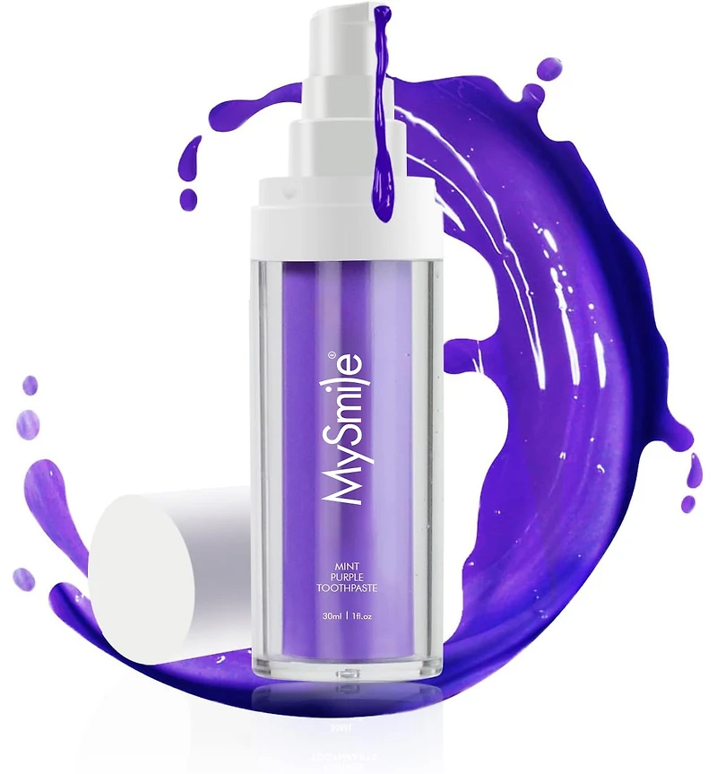 MySmile Purple Toothpaste for Tooth Brighten, Color Corrector Efficient Cleaning Toothpaste, 30ML Non-Sensitive Natural Tooth Stain Removal Toothpaste