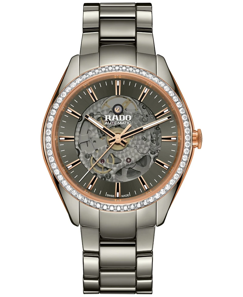 Rado Men's Swiss Automatic HyperChrome Diamond (1 ct. t.w.) Gray High Tech Ceramic Bracelet Watch 42mm