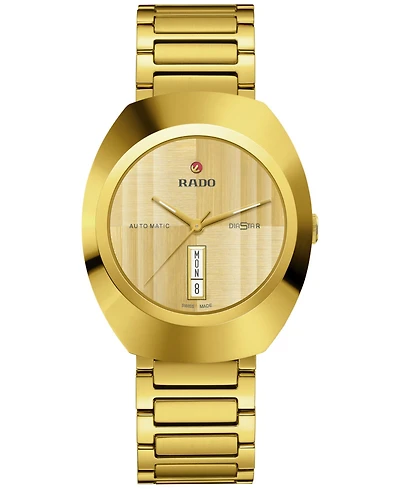 Rado Unisex Swiss Automatic Original DiaStar Gold Pvd Stainless Steel Bracelet Watch 38mm