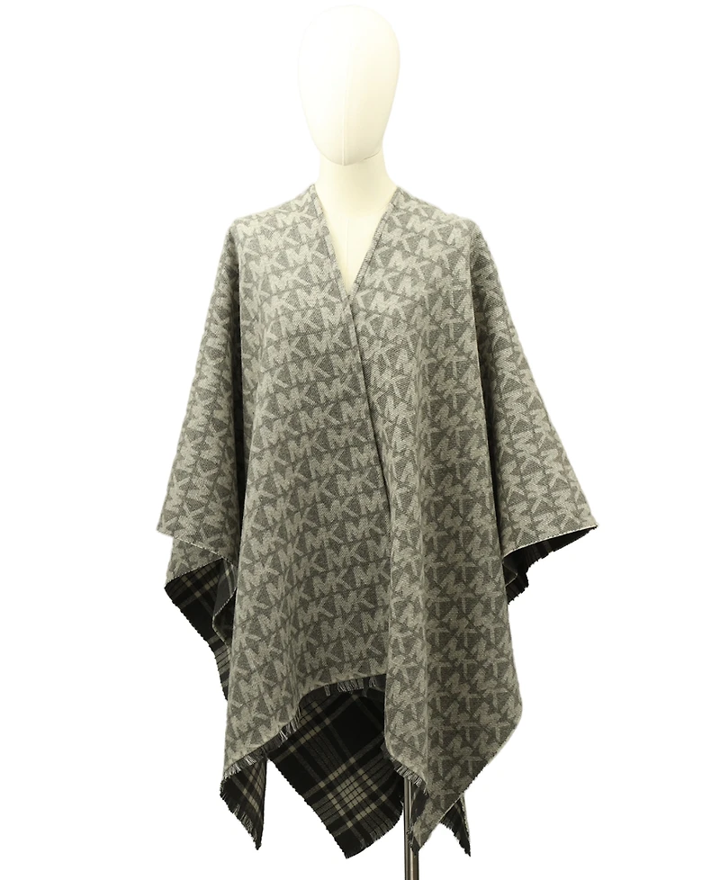 Michael Michael Kors Mk Plaid Reversible Ruana