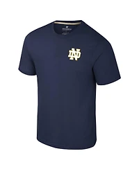Colosseum Men's Navy Notre Dame Fighting Irish Logo Lockup 2-Hit Active Blend T-Shirt