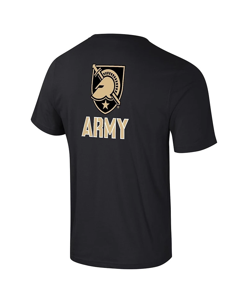 Colosseum Men's Black Army Knights Logo Lockup 2-Hit Active Blend T-Shirt