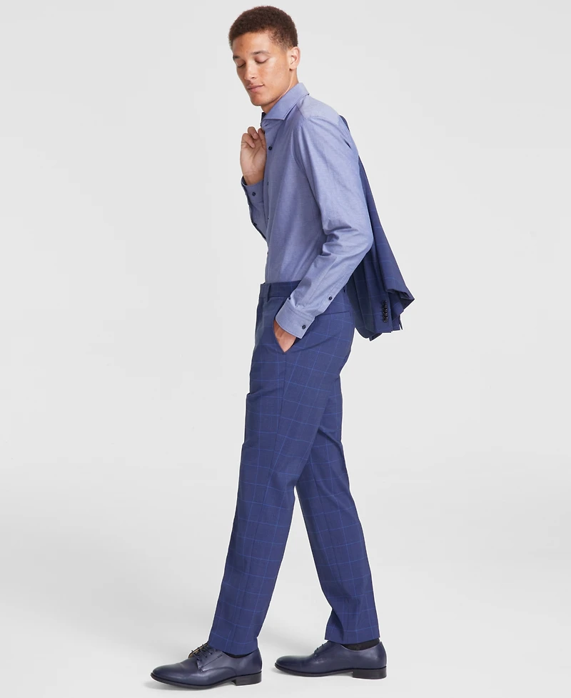Hugo by Boss Men's Modern-Fit Windowpane Check Suit Pants