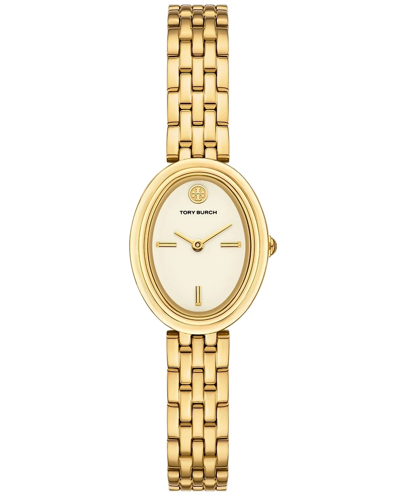 Tory Burch Women's The Oval Gold-Tone Stainless Steel Bracelet Watch 22mm