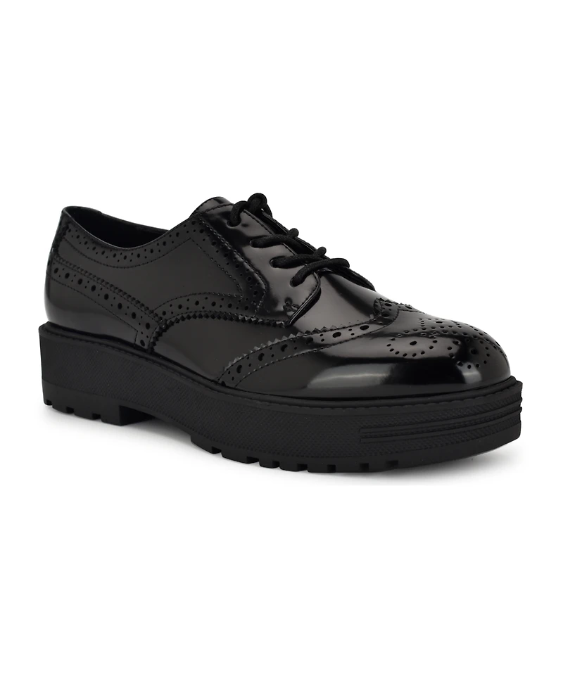 Nine West Women's Resttin Wingtip Platform Oxfords