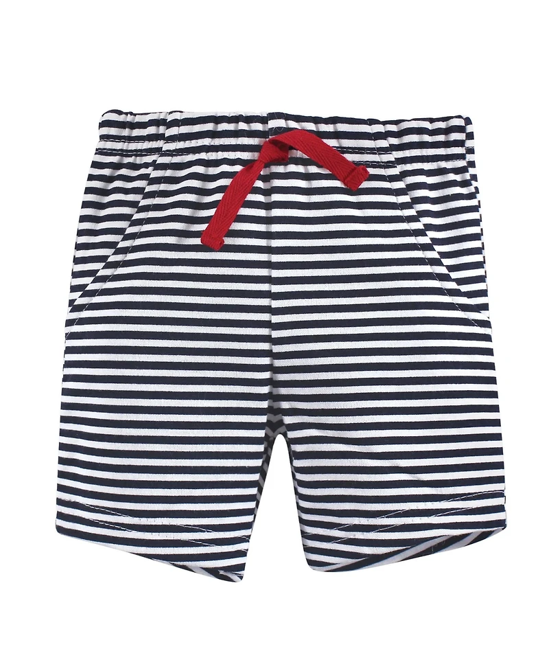 Hudson Baby Boys Cotton Bodysuit, Shorts and Shoe Set