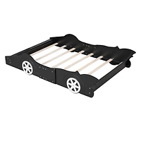 Streamdale Full Race Car-Shaped Platform Bed With Wheels