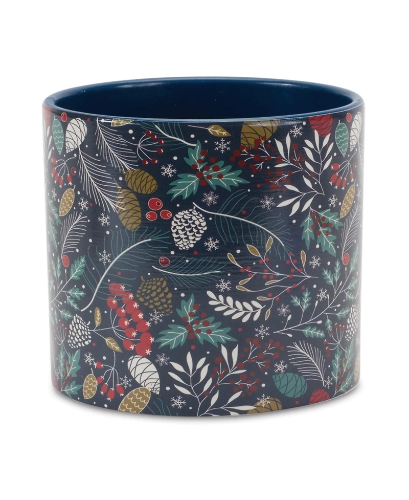Slickblue Berry And Pine Tree Holiday Planter (Set of 4)