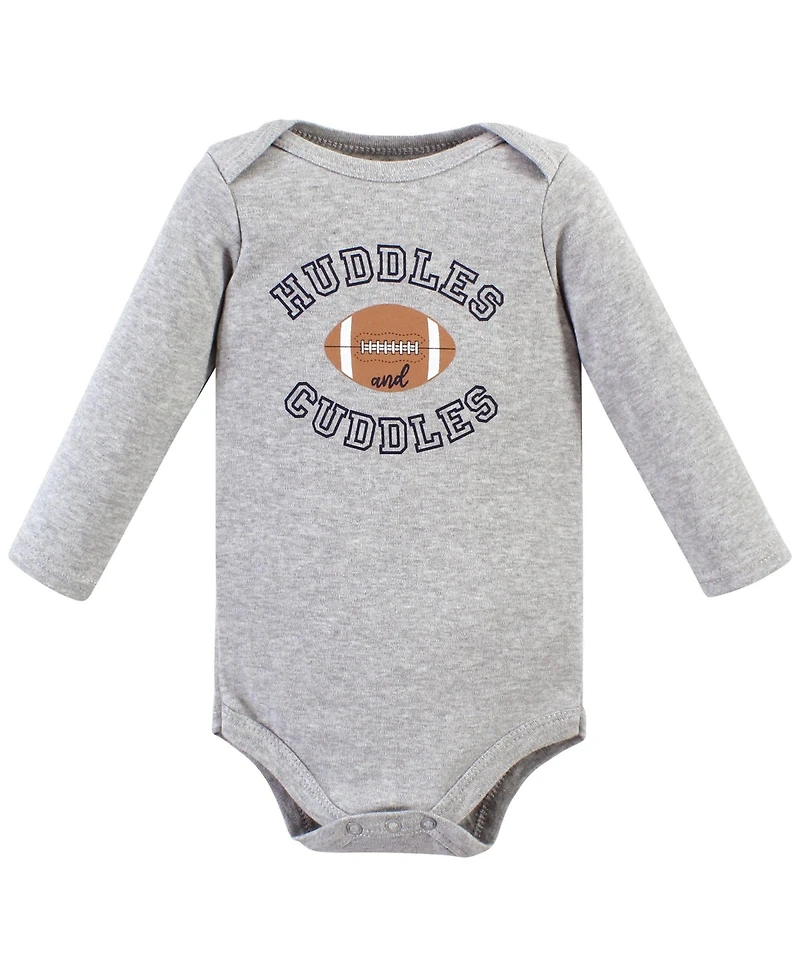 Hudson Baby Boys Three-Piece Long-Sleeve Bodysuit Outfit with Pants and Footwear