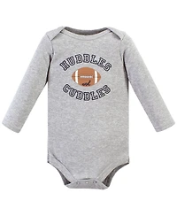 Hudson Baby Boys Three-Piece Long-Sleeve Bodysuit Outfit with Pants and Footwear