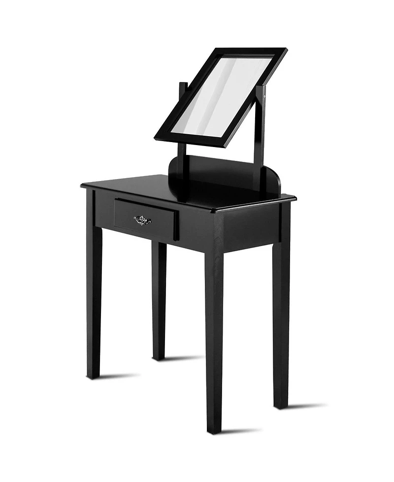 Sugift Vanity Dressing Table Stool Set with Large Makeup Mirror