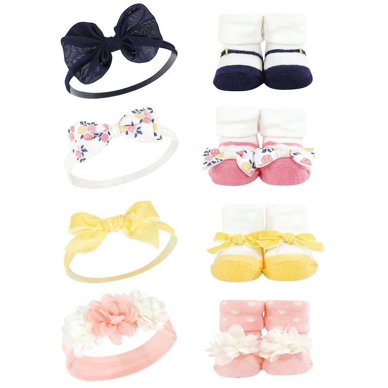 Hudson Baby Infant Girl 16Pc Headband and Socks