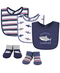 Hudson Baby Boys Essential 5-Piece Bib & Sock Collection
