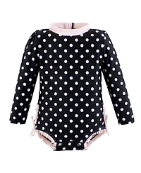 Hudson Baby Girls Rashguard Swimsuit, Sunset Stripe, 18-24 Months