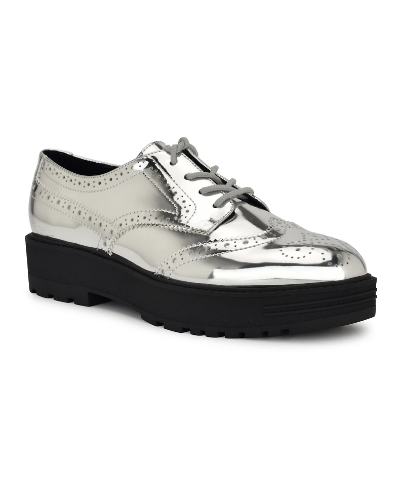 Nine West Women's Resttin Wingtip Platform Oxfords