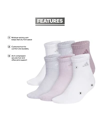adidas Women's Athletic Cushioned Quarter Socks, Pack of 6