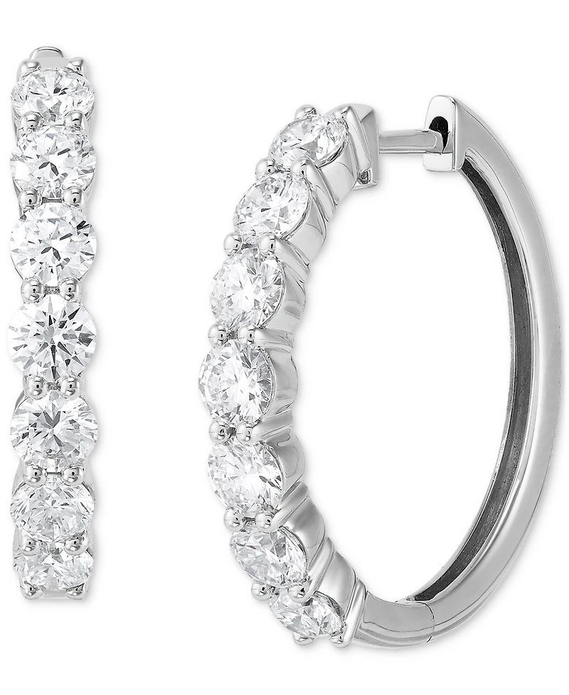 Grown With Love Lab Grown Diamond Small Hoop Earrings (2 ct. t.w.) in 14k White or Yellow Gold
