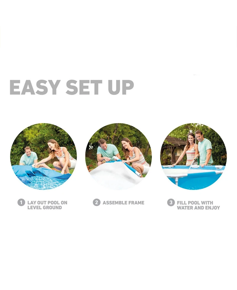 Intex 28205EH 8' X 20" Rust Resistant Durable Steel Metal Frame Swimming Pool