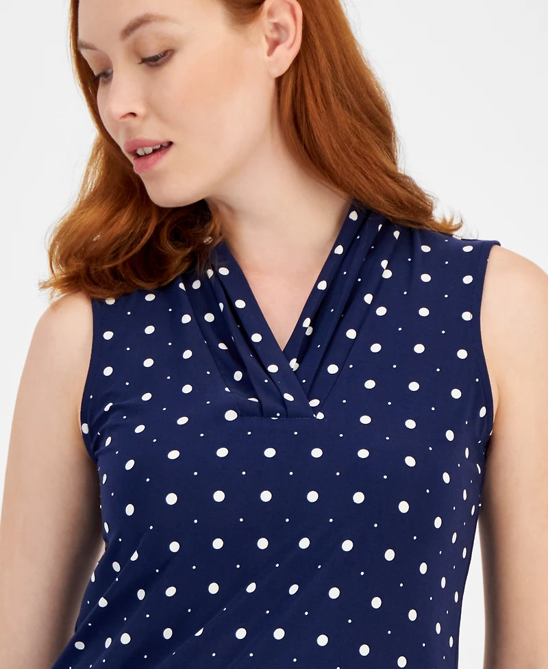 Anne Klein Petite Sleeveless Triple Pleat Top