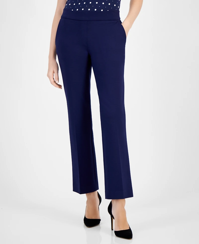 Anne Klein Women's Mid-Rise Pull-On Slash-Pocket Pants