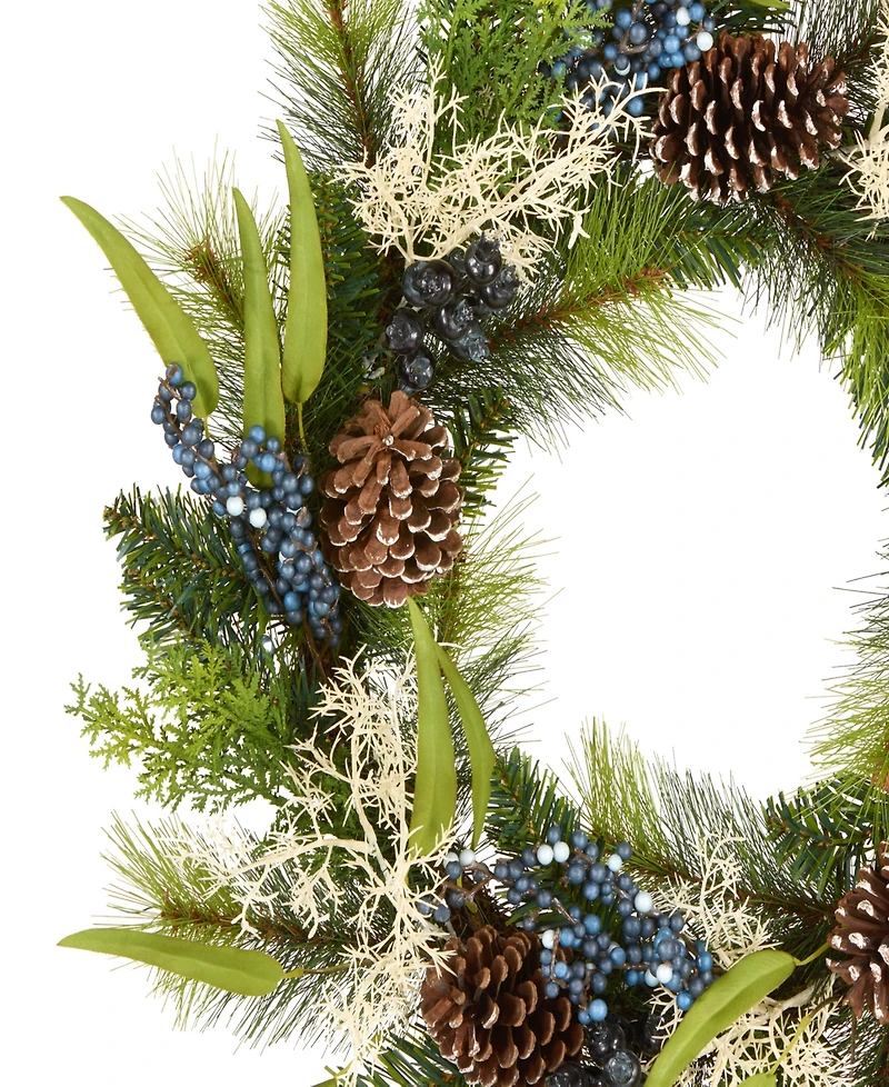 National Tree Company Blueberry Fields Wreath, 24 Inches