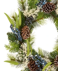 National Tree Company Blueberry Fields Wreath, 24 Inches