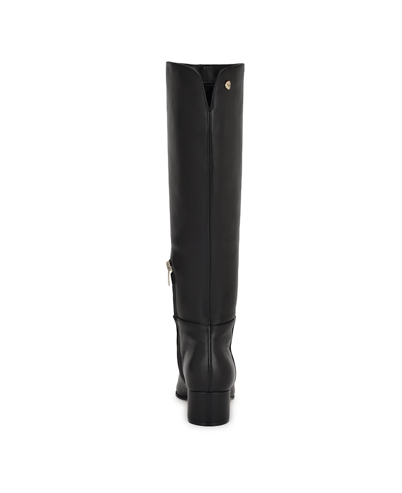 Nine West Women's Morgin Tall Pointy Toe Block Heel Boots