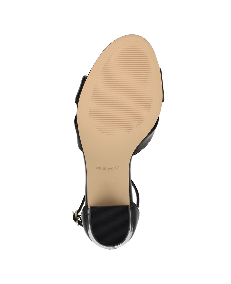 Nine West Women's Saile Criss-Cross High Block Heel Sandals