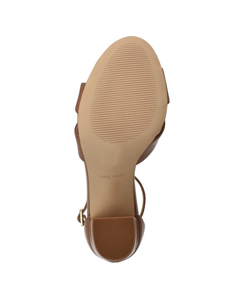 Nine West Women's Saile Criss-Cross High Block Heel Sandals