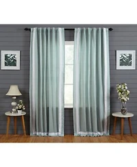 Ihi Home Amalfi Linen Cotton Curtain Panel Lined With Rod Pocket Hidden Back Tabs