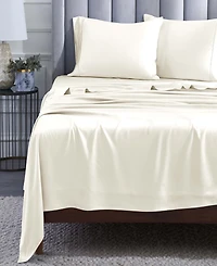Superior Modal From Beechwood 400 Thread Count Lightweight Cooling Solid Deep Pocket Bed Sheet Set, King